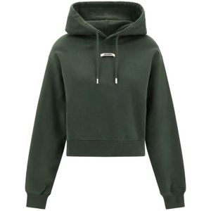 Jacquemus, Dames, Sweatshirts & Hoodies, Groen, Maat: 2XS Katoen,