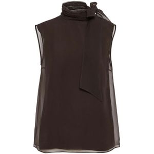 Brunello Cucinelli, Dames, Tops, Bruin, Maat: S Zijde,
