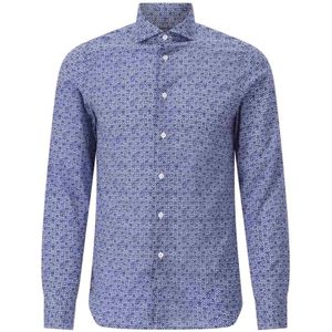 Fedeli, Heren, Overhemden, Blauw, Maat: 3XL Katoen,