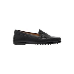 Tod's Klassieke zwarte loafers voor modebewuste vrouwen , Black , Dames , Maat: 37 1/2 EU
