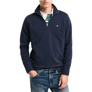 Gant, Heren, Sweatshirts & Hoodies, Blauw, Maat: M Katoen,