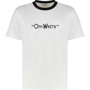 Off White, Heren, Tops, Wit, Maat: M Katoen,