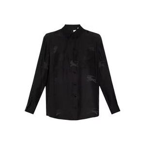 Burberry Zwarte Zijden Shirt met Knopen , Black , Dames , Maat: XS