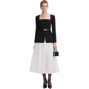 Self Portrait, Dames, Jurken, Zwart, Maat: L Chiffon,