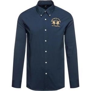 La Martina, Heren, Overhemden, Blauw, Maat: M Katoen,
