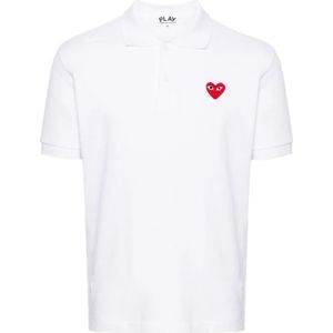 Comme des Garçons Play, Heren, Tops, Wit, Maat: M Katoen,