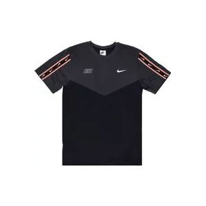 Nike Herhaal Sportkleding T-shirt Zwart/Grijs/Wit , Black , Heren , Maat: XL