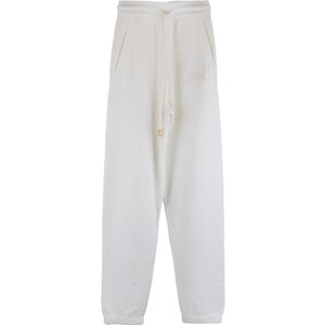 Elisabetta Franchi, Dames, Broeken, Wit, Maat: XS Katoen,