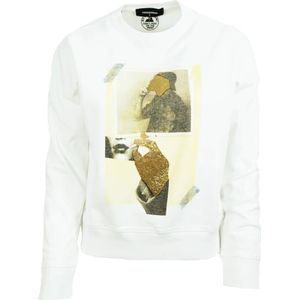 Dsquared2, Dames, Sweatshirts & Hoodies, Wit, Maat: XS Katoen,