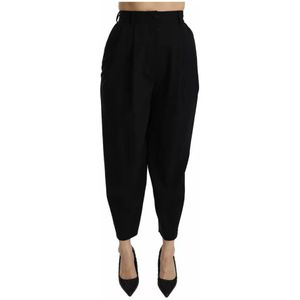 Dolce & Gabbana, Dames, Broeken, Zwart, Maat: XS Wol,