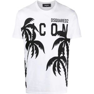 Dsquared2, Heren, Tops, Wit, Maat: 2XL Katoen,