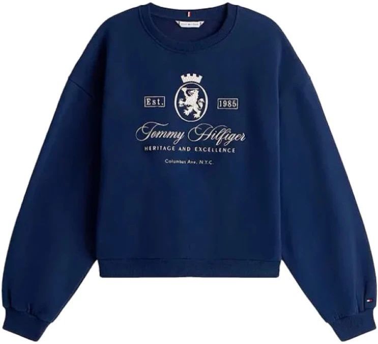 TOMMY HILFIGER - Sweatshirt - Navy - Ronde Hals - Lange Mouw