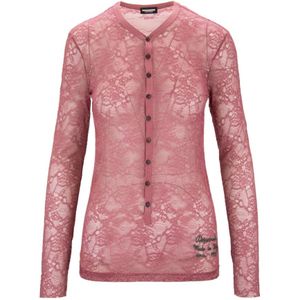 Dsquared2, Dames, Tops, Roze, Maat: L Polyamide,
