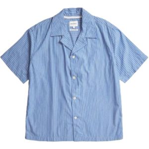 Norse Projects, Heren, Overhemden, Blauw, Maat: M Katoen,