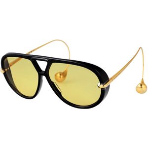 Bottega Veneta - Bv 1273S - Zonnebril - Zwart/Gele - 63 MM