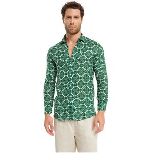 Peninsula, Heren, Overhemden, Groen, Maat: XL Linnen,