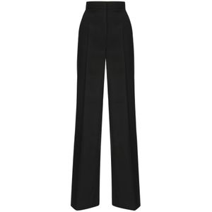 Max Mara, Dames, Broeken, Zwart, Maat: M Wol,