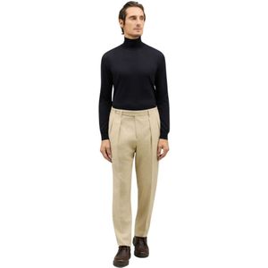 Boglioli, Heren, Broeken, Beige, Maat: L Flanel,