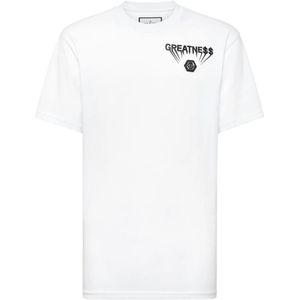 Philipp Plein, Heren, Tops, Wit, Maat: S Katoen,