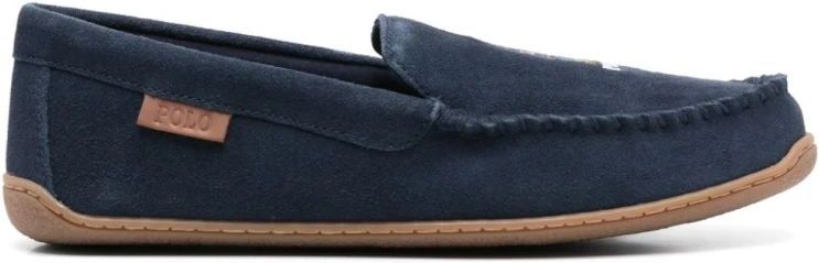 Polo Ralph Lauren - Huisslippers - Marineblauw - Leer - Synthetische Voering
