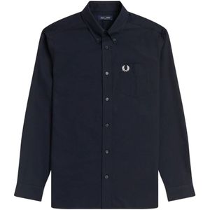 Fred Perry, Heren, Overhemden, Blauw, Maat: M Katoen,