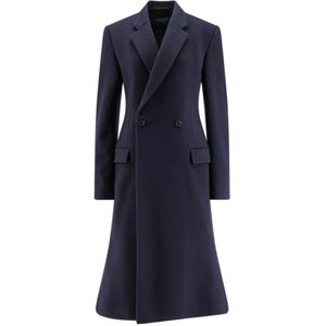 Balenciaga, Dames, Mantels, Blauw, Maat: 3XS Wol,