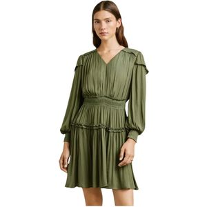 Pepe Jeans, Dames, Jurken, Groen, Maat: XS Satijn,