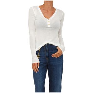 Elisabetta Franchi, Dames, Truien, Wit, Maat: XS Wol,
