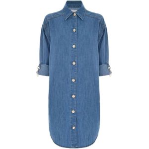 Kocca, Dames, Jurken, Blauw, Maat: M Denim,