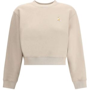 Maison Kitsuné, Dames, Sweatshirts & Hoodies, Beige, Maat: L Katoen,