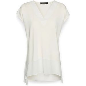 Elena Mirò, Dames, Blouses & Shirts, Wit, Maat: M Nylon,