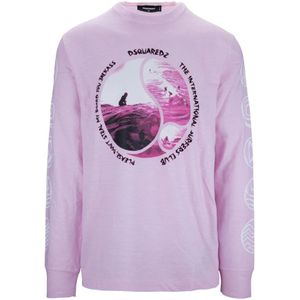 Dsquared2, Heren, Tops, Roze, Maat: XL Katoen,