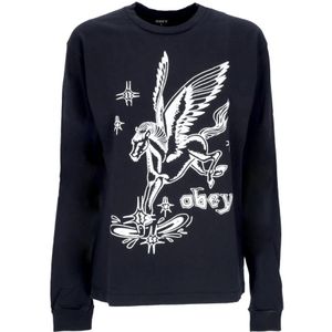 Obey, Dames, Tops, Zwart, Maat: XS Katoen,