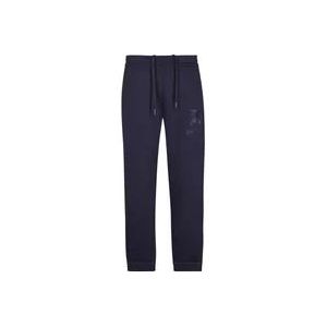 Burberry Blauwe Katoenen Track Pants met Geborduurd Logo , Blue , Heren , Maat: S