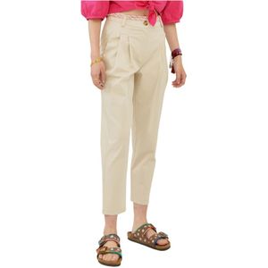 Silvian Heach, Dames, Broeken, Beige, Maat: S Katoen,