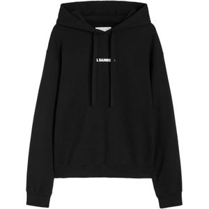 Jil Sander, Heren, Sweatshirts & Hoodies, Zwart, Maat: XL Katoen,