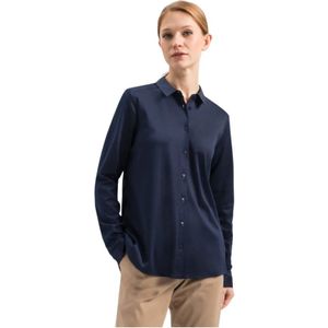 Van Laack, Dames, Blouses & Shirts, Blauw, Maat: M Katoen,