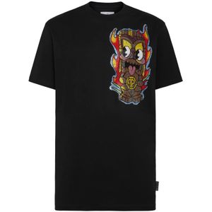 Philipp Plein, Heren, Tops, Zwart, Maat: XL Katoen,