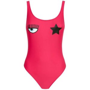 Chiara Ferragni Collection, Dames, Badkleding, Roze, Maat: S Poliester,