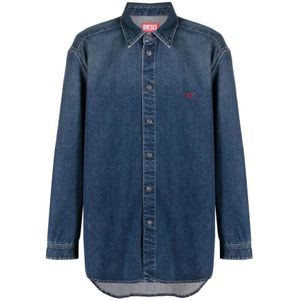 Diesel, Heren, Overhemden, Blauw, Maat: S Denim,