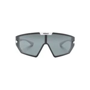 Versace Witte zonnebril met originele koffer , Black , unisex , Maat: 47 MM
