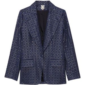 Ines de la Fressange Paris, Dames, Jassen, Blauw, Maat: S Katoen,