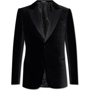 Emporio Armani, Heren, Jassen, Zwart, Maat: 2XL Satijn,