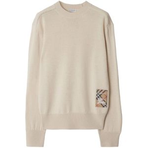 Burberry, Dames, Truien, Beige, Maat: M Wol,