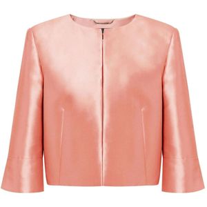 Alberta Ferretti, Dames, Jassen, Roze, Maat: S Satijn,