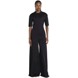 TheLatest, Dames, Jumpsuits & Playsuits, Zwart, Maat: S Katoen,