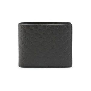 Gucci Heren Bifold Portemonnee van Zwart Leer , Black , Dames , Maat: ONE Size