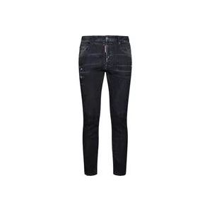 Dsquared2 Zwarte Slim Fit Denim Jeans , Black , Heren , Maat: 2XL
