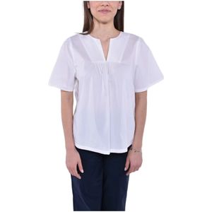 Woolrich, Dames, Blouses & Shirts, Wit, Maat: L Katoen,