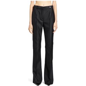 Versace, Dames, Broeken, Zwart, Maat: S Wol,